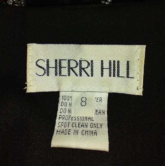 Sherri Hill Black and Gold Embellished Pencil Skirt - Picture 5 of 6
